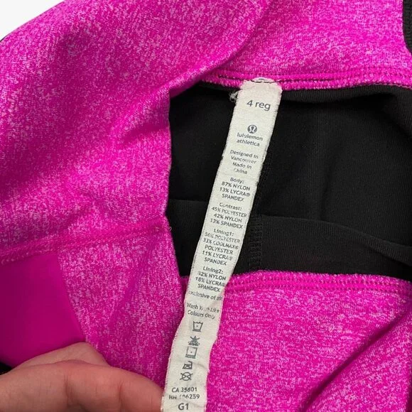 Lululemon Astro Pant Black Paris Pink Size 4 Reg Yoga Pilates - Picture 7 of 7